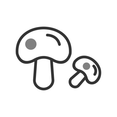 mantar vektörü ince çizgi simgesi