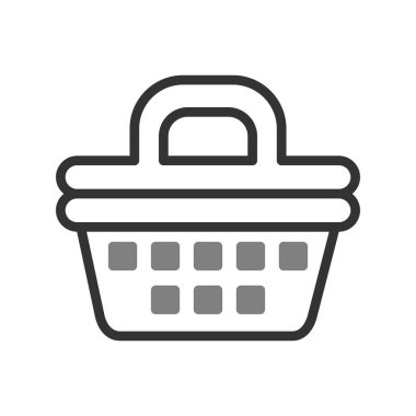 Alışveriş sepeti ikon vektörü. İnce çizgi işareti. izole edilmiş sınır sembolü çizimi