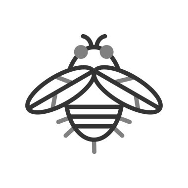 Arı simgesi vektörü. İnce çizgi işareti. İzole edilmiş kontür sembolü gösterimi