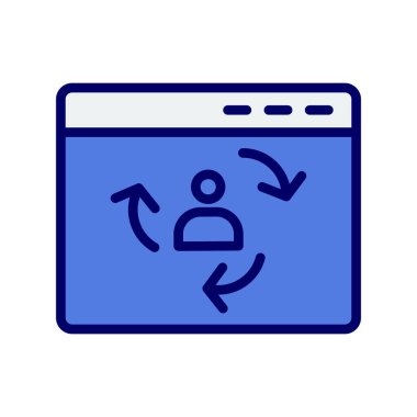 Ziyaretçi simgesi iade ediliyor. Dijital Pazarlama kavramı. Taslak tarzı. Vektör. Beyaz arkaplanda izole et.