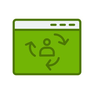 Ziyaretçi simgesi iade ediliyor. Dijital Pazarlama kavramı. Taslak tarzı. Vektör. Beyaz arkaplanda izole et.