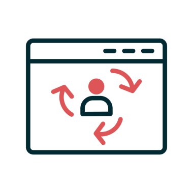 Ziyaretçi simgesi iade ediliyor. Dijital Pazarlama kavramı. Taslak tarzı. Vektör. Beyaz arkaplanda izole et.