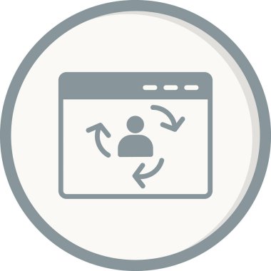 Ziyaretçi simgesi iade ediliyor. Dijital Pazarlama kavramı. Taslak tarzı. Vektör. Beyaz arkaplanda izole et.