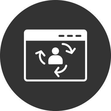 Ziyaretçi simgesi iade ediliyor. Dijital Pazarlama kavramı. Taslak tarzı. Vektör. Beyaz arkaplanda izole et.