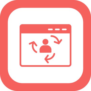 Ziyaretçi simgesi iade ediliyor. Dijital Pazarlama kavramı. Taslak tarzı. Vektör. Beyaz arkaplanda izole et.