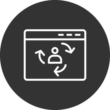 Ziyaretçi simgesi iade ediliyor. Dijital Pazarlama kavramı. Taslak tarzı. Vektör. Beyaz arkaplanda izole et.