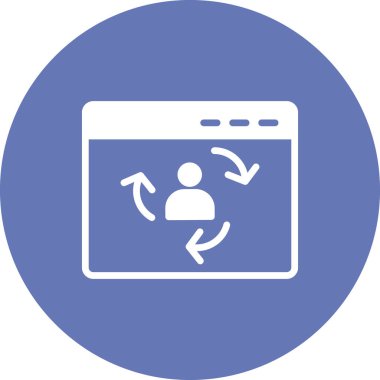 Ziyaretçi simgesi iade ediliyor. Dijital Pazarlama kavramı. Taslak tarzı. Vektör. Beyaz arkaplanda izole et.