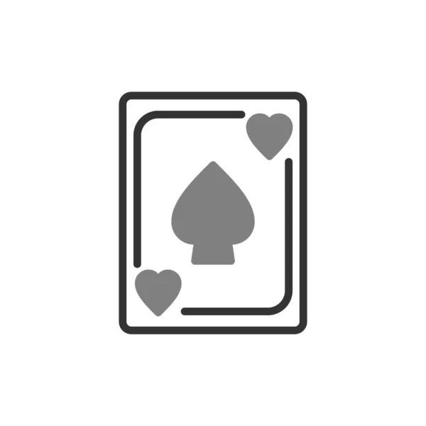 Cartão Jogar Com Ícone Corações Estilo Design Plano — Vetor de Stock
