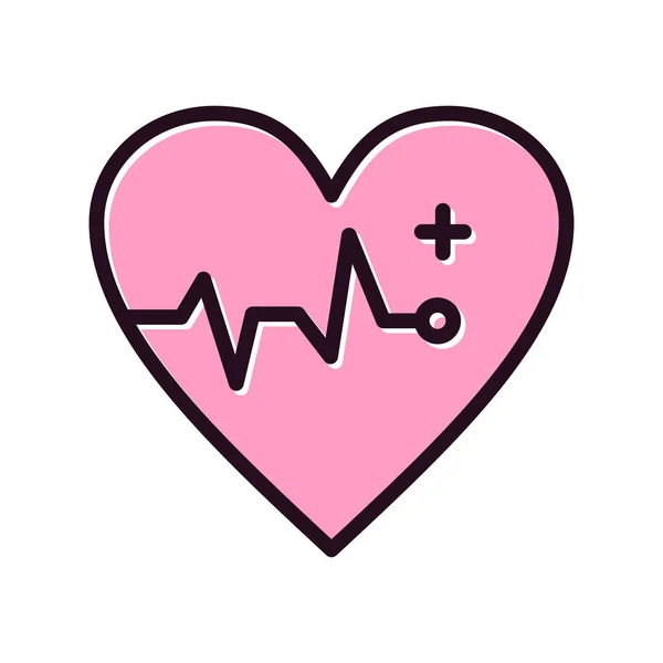 Καρδιά Καρδιακό Ρυθμό Γραμμή Στυλ Εικονίδιο Διανυσματική Απεικόνιση Σχεδιασμό — Διανυσματικό Αρχείο
