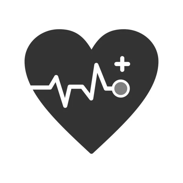Heart Beat Icon Vector Illustration — Stock Vector