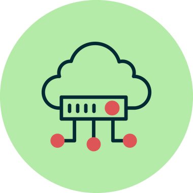 Bulut hesaplama simgesi vektör illüstrasyonu