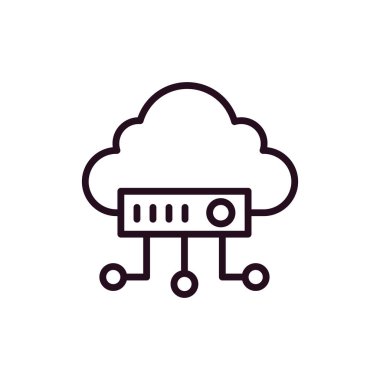Bulut hesaplama simgesi vektör illüstrasyonu