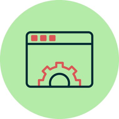 Basit web arayüzü simgesi, vektör illüstrasyonu