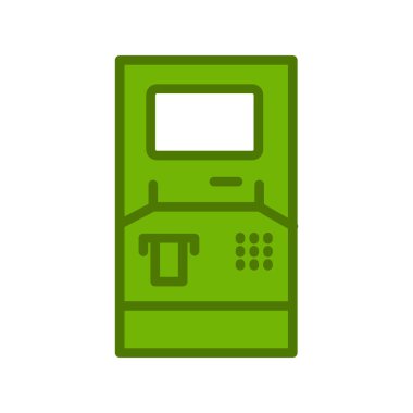 atm makine çizgi simgesi, ana hat vektör işareti, doğrusal biçim pictogram 