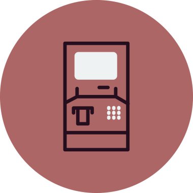 atm makine çizgi simgesi, ana hat vektör işareti, doğrusal biçim pictogram 