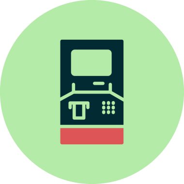 atm makine çizgi simgesi, ana hat vektör işareti, doğrusal biçim pictogram 