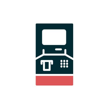 atm makine çizgi simgesi, ana hat vektör işareti, doğrusal biçim pictogram 