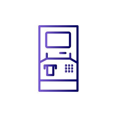 atm makine çizgi simgesi, ana hat vektör işareti, doğrusal biçim pictogram 