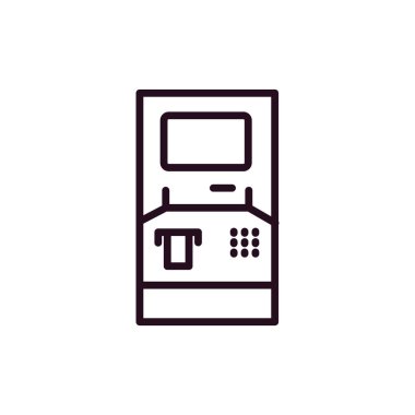 atm makine çizgi simgesi, ana hat vektör işareti, doğrusal biçim pictogram 