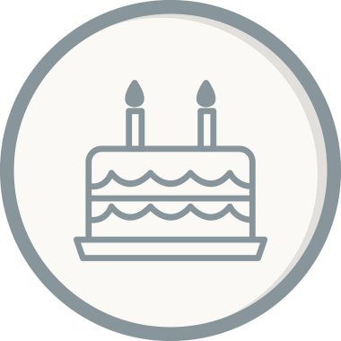 Mumlu doğum günü pastası. Web simgesi vektör illüstrasyonu