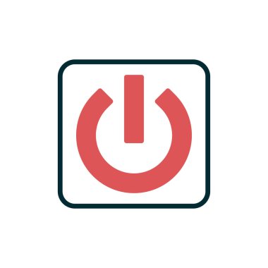 Güç Düğmesi basit simgesi, vektör illüstrasyonu