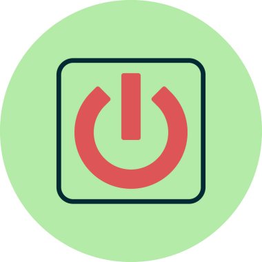 Güç Düğmesi basit simgesi, vektör illüstrasyonu