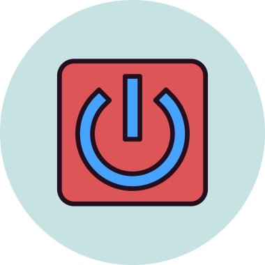 Güç Düğmesi basit simgesi, vektör illüstrasyonu