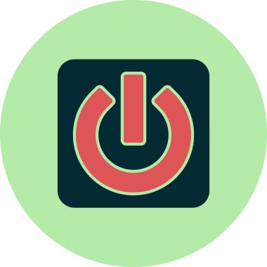 Güç Düğmesi basit simgesi, vektör illüstrasyonu