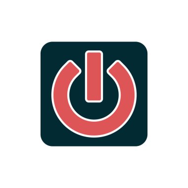 Güç Düğmesi basit simgesi, vektör illüstrasyonu