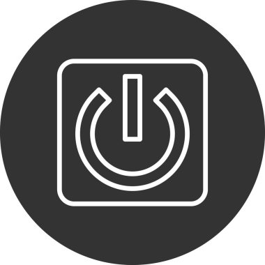 Güç Düğmesi basit simgesi, vektör illüstrasyonu