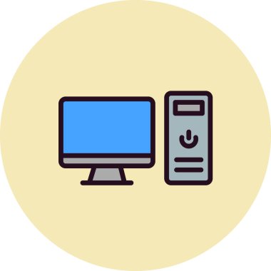 bilgisayar simgesi, basit vektör illüstrasyon tasarımı