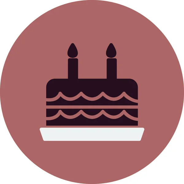 Gâteau Anniversaire Avec Des Bougies Illustration Vectorielle Icône Web — Image vectorielle