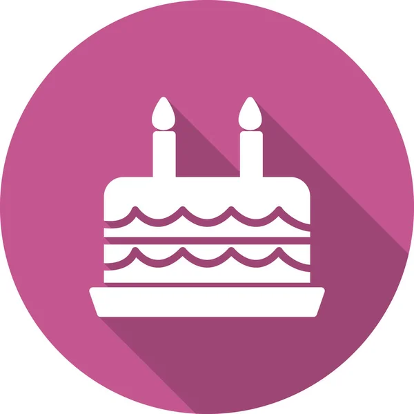 Торт День Народження Свічками Веб Іконка Векторна Ілюстрація — стоковий вектор