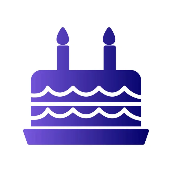キャンドル付きの誕生日ケーキ ウェブアイコンベクトル図 — ストックベクタ