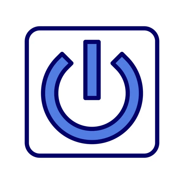 Power Button Egyszerű Ikon Vektor Illusztráció — Stock Vector