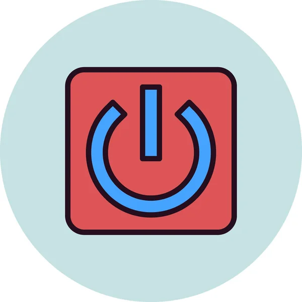 Botón Encendido Icono Simple Ilustración Vectores — Archivo Imágenes Vectoriales