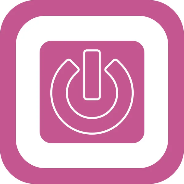 Power Button Eenvoudige Pictogram Vector Illustratie — Stockvector