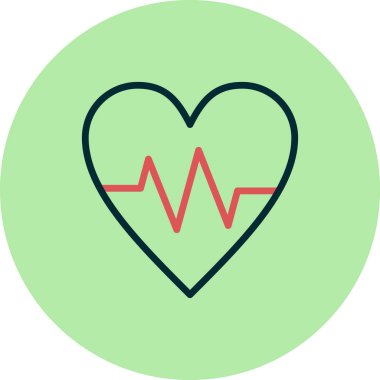 Kalp atışı simgesi, vektör illüstrasyonu