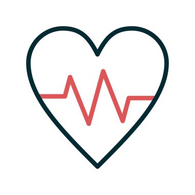 Kalp atışı simgesi, vektör illüstrasyonu