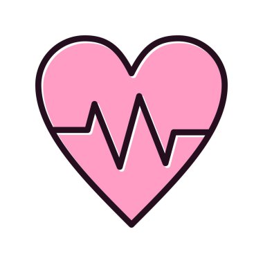 Kalp atışı simgesi, vektör illüstrasyonu