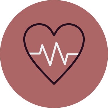 Kalp atışı simgesi, vektör illüstrasyonu