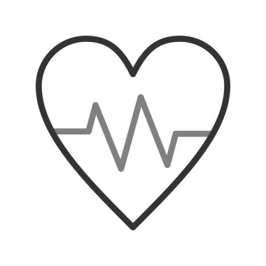 Kalp atışı simgesi, vektör illüstrasyonu