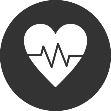 Kalp atışı simgesi, vektör illüstrasyonu