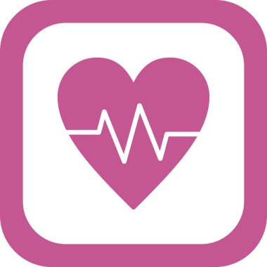 Kalp atışı simgesi, vektör illüstrasyonu