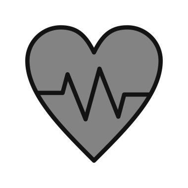 Kalp atışı simgesi, vektör illüstrasyonu