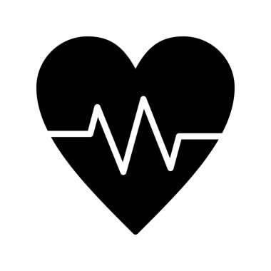 Kalp atışı simgesi, vektör illüstrasyonu