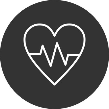 Kalp atışı simgesi, vektör illüstrasyonu