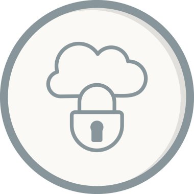 Kilitli bulut simgesi, vektör illüstrasyonu
