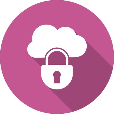 Kilitli bulut simgesi, vektör illüstrasyonu