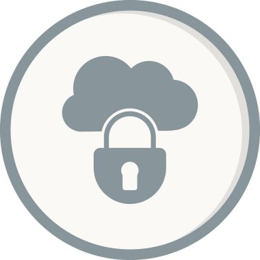 Kilitli bulut simgesi, vektör illüstrasyonu